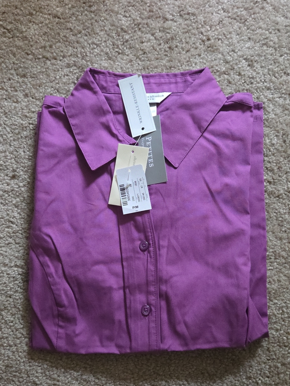 Christopher & Banks Magenta/purple Button-Front Blouse